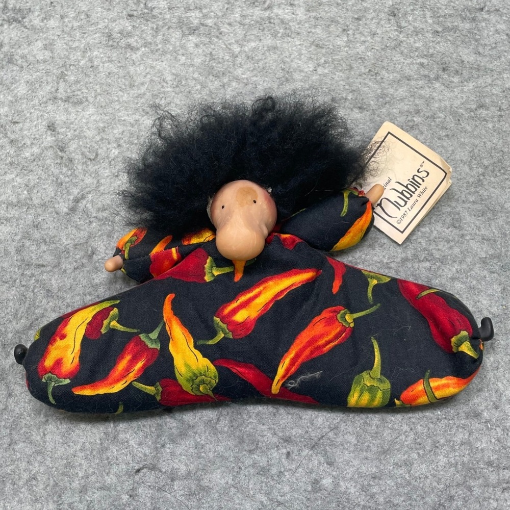 Laura White The Original Nubbins Chili Pepper Art Doll Black 1987 Pygmy Forest